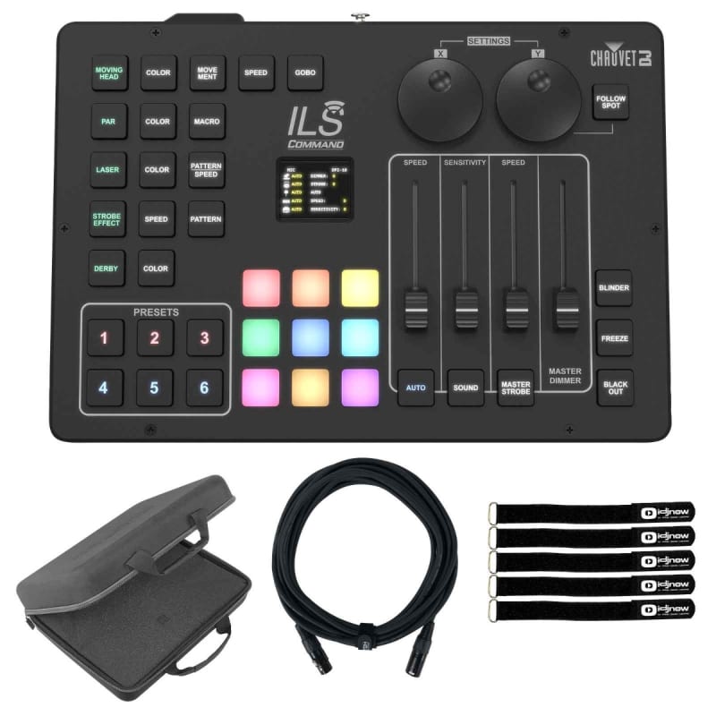 CHAUVET DJ Integrated Lighting System Command Lighting Controller with  External Power Supply, USB-C Cable, Onboard Lockout, D-Fi Transmitter  Controls,