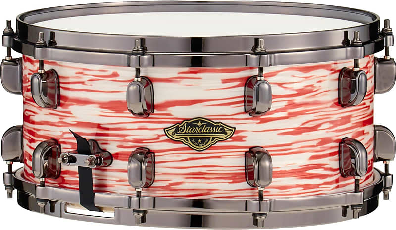 Tama Starclassic Walnut/Birch Snare Drum - 6.5 inches x 14 inches  Red and White Oyster with Black Nickel Hardware image 1