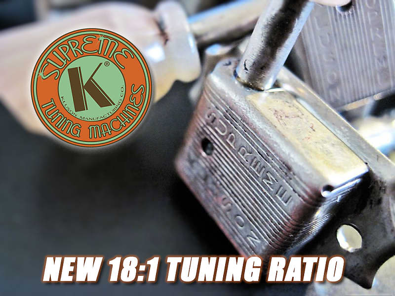 Aged Kluson Supreme Tuners Nickel ~ Pearl Keystone Buttons For Les Paul ‘59 R9 –Improved 18:1 Ratio! image 1