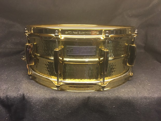 Pearl JD1455 14x5.5" Jimmy DeGrasso Signature Hammered Brass Snare Drum image 1