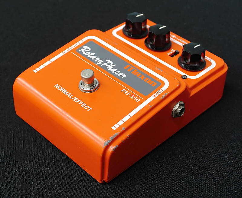 Maxon Rotary Phaser PH-350 80's Orange Electric Guitar Effects Pedal W/ PSU