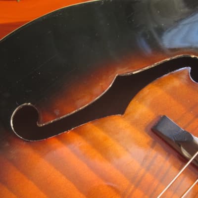 Harmony Monterey Archtop Acoustic Guitar All Original USA Circa-1959-Red Black Sunburst image 21