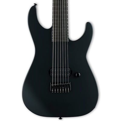 ESP LTD M-7HT Baritone Black Metal 7-String Guitar w/ a Seymour Duncan Pickup - Black Satin for sale