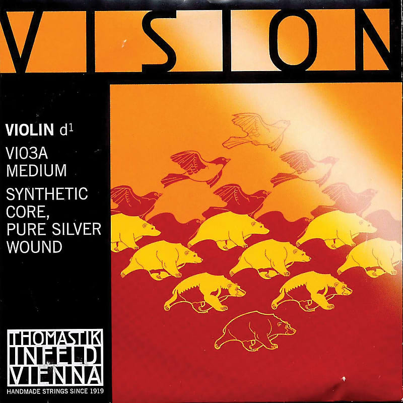 Thomastik Thomastik Vision 4/4 Violin D String - Medium - Silver/Synthetic image 1