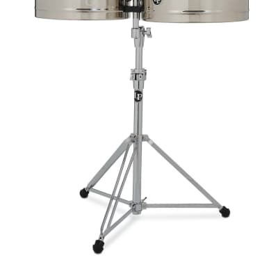 Latin Percussion 14" & 15" E-Class Top-Tuning Timbales - Chrome Over Steel image 1