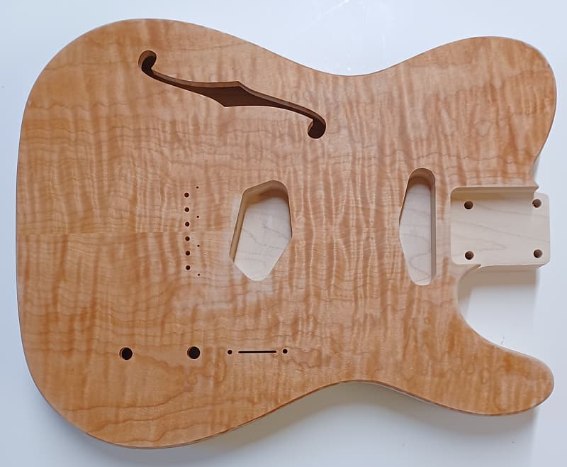 Shepard Custom Guitars  Telecaster Body Curly Maple Top On Ash Maple Ash 2022 Unfinished image 1