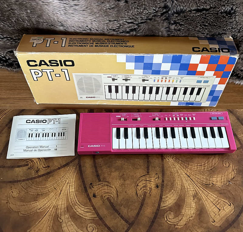 Casio PT-1 Rare Pink / Fuschia Vintage 1988 Cult Status 29-Key Mini Synthesizer MIJ image 1