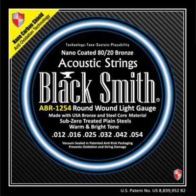 BLACKSMITH Acoustic 6 String Set, Nano-Carbon Coated 80/20 Bronze - Light 12-54 for sale