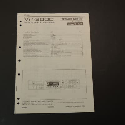Roland VP-9000 Service Notes [Three Wave Music]