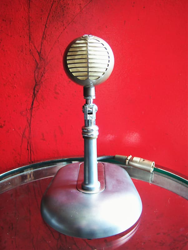 Vintage 1940's RCA MI-12017 dynamic microphone High Z w cable & Atlas DS10 stand prop display image 1