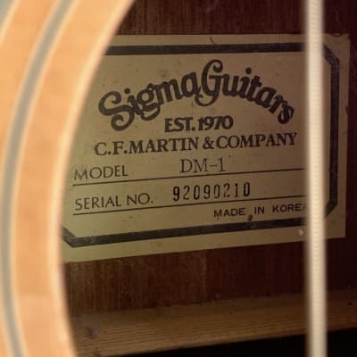 Sigma By Martin DM-1 Made in Korea Dreadnought Acoustic Guitar image 6