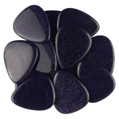 Blue Sandstone Stone Guitar Or Bass Pick - Specialty Handmade Gemstone Exotic Plectrum - 6 Pack New image 2