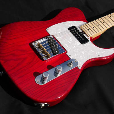 Bacchus Craft Tactics Trans Red Hand Made Telecaster Tele Type MIJ w/ P90 image 1