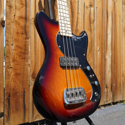 G&L USA Fullerton Deluxe Fallout Bass 30-inch Short Scale 3-Tone Sunburst  4-String Bass w/Bag NOS image 1