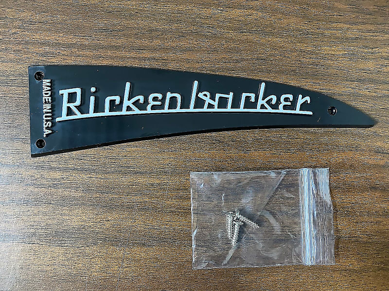 Rickenbacker Black Truss Rod Cover (Raised Letters) 4001 Reverb