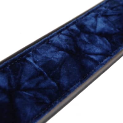 LM 3" Crushed Velvet BLUE nylon guitar strap NEW - Soft & Comfortable image 1