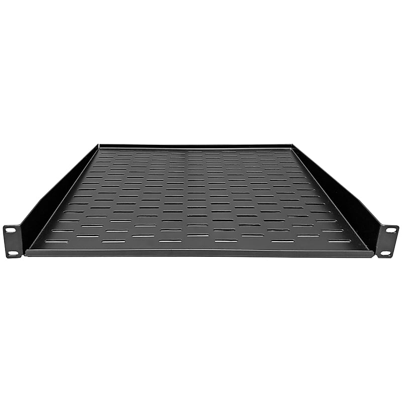 AxcessAbles 1U Vented Server Rack Shelf | 1U Universal Rack Shelf with Protective Edges for 19" AV Equipment Rack & Cabinet| 12" Deep with Edges. | Single Cast Steel| 44lb Capacity image 1