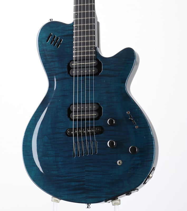 GODIN LGXT Trans Blue Flame AAA SF Godin LGX Trans Blue 1995 (03