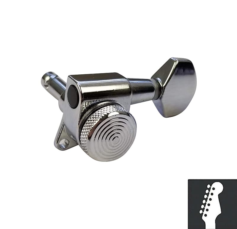 Jin Ho Locking Guitar Tuners Chrome 6 Inline Machine Heads Reverb