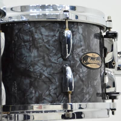 USED Pearl Masters Maple/Gum Music City Custom 4pc Drum Kit "Black Diamond Pearl" image 2