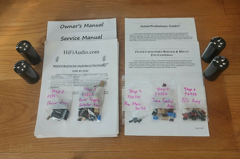 Sansui AU-710 restoration kit filter capacitor repair rebuild fix  			