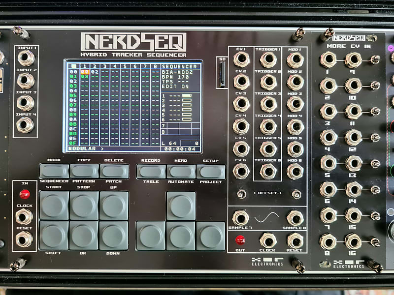 XOR NerdSEQ + More CV 16 + TRSA MIDI expander Reverb