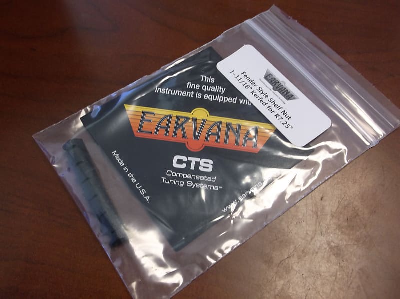 Earvana Drop-In Compensated Nut For Fender, 1-11/16", 7.25 Radius - BLACK image 1