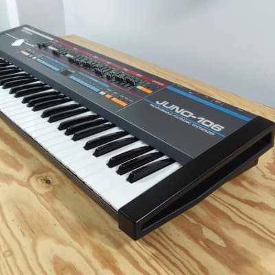 Roland Juno-106 61-Key Programmable Polyphonic Synthesizer 1984 - 1985 - Black + Original Roland Case image 2