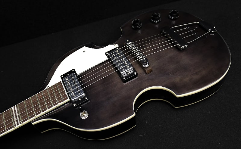 Hofner HI-459-PE TBK Beatle 6 String Electric Guitar Transparent Black Violin Body Shape image 1