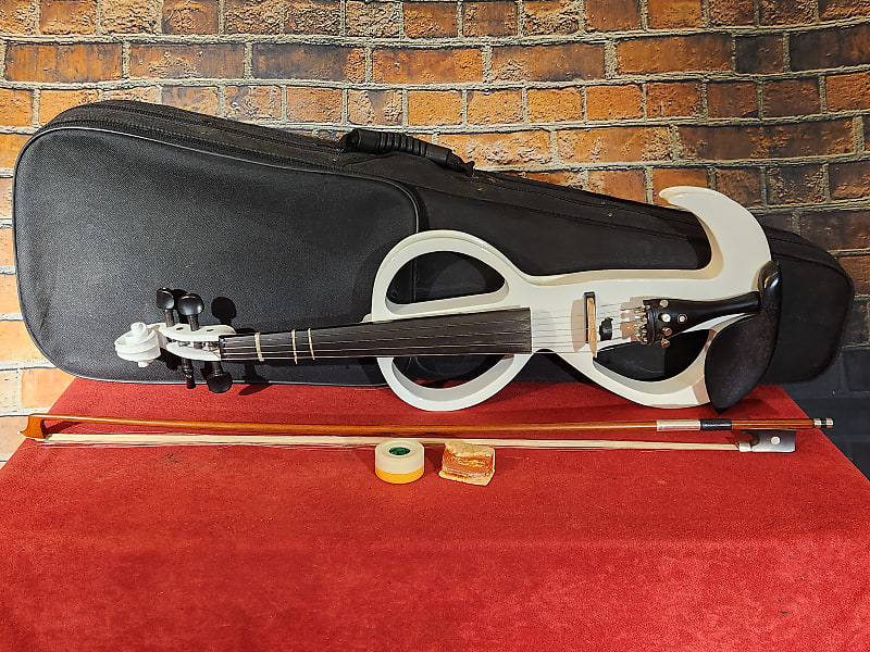 Cecilio HVPV-30 Electric Violin White w/ Case & Rosin