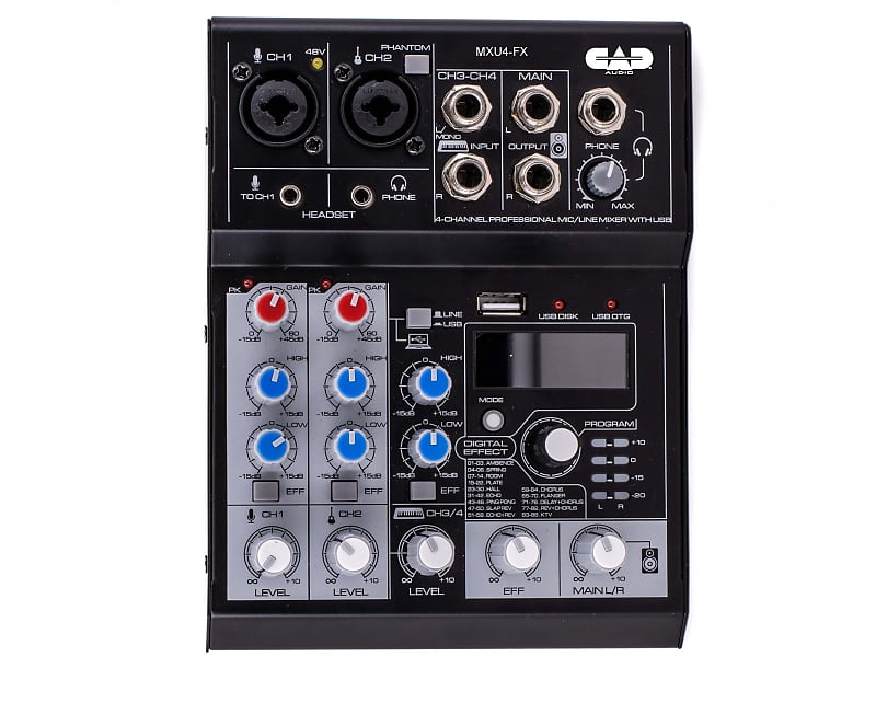 CAD Audio MXU4-FX-BSTOCK 4-Channel Mixer with USB Interface image 1