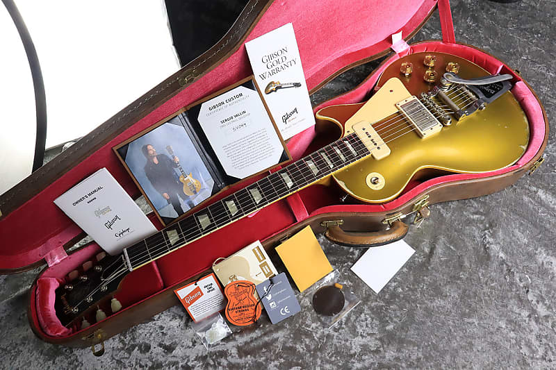 Gibson Custom Shop Murphy Lab Sergio Vallin '55 Les Paul Goldtop with Bigsby 2022 - Present - Aged Gold image 1