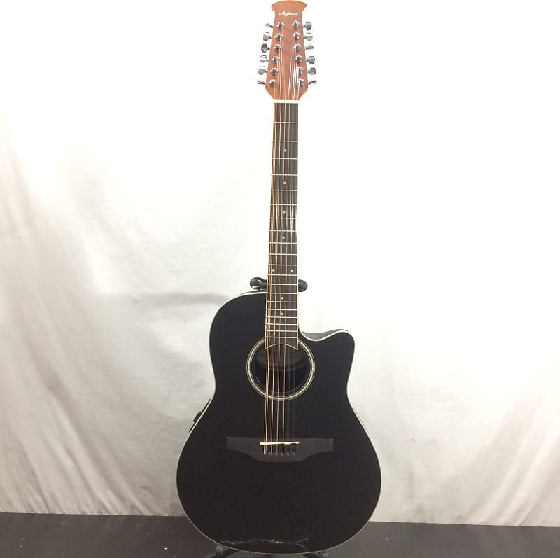 Ovation Applause Standard Mid Depth 12-String Acoustic-Electric Guitar,  Black