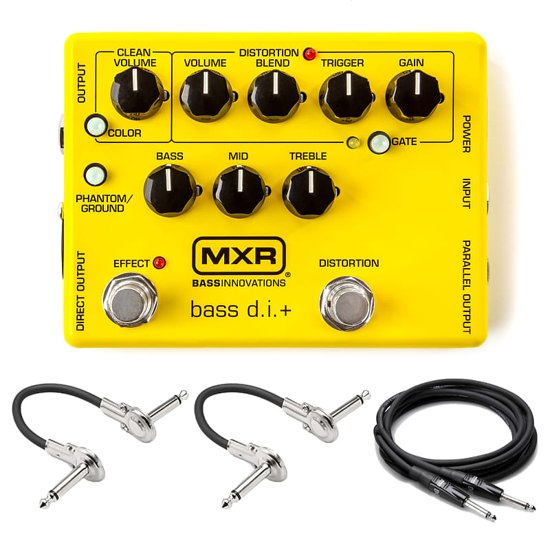 New MXR M80Y Bass DI+ Distortion Yellow Guitar Effects Pedal | Reverb