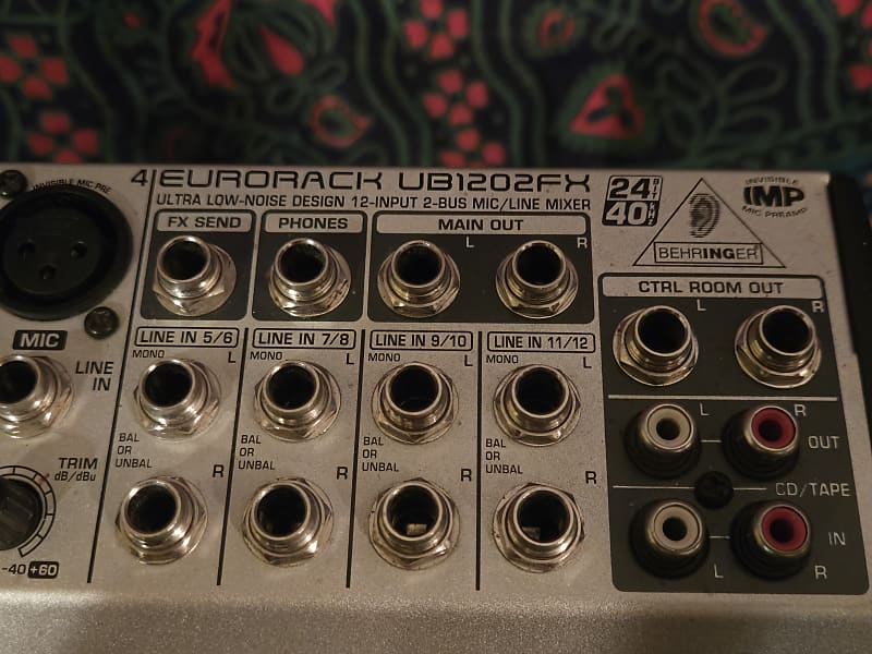 Behringer Eurorack UB1202 12-Input 2-Bus Mic / Line Mixer | Reverb