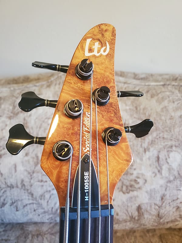 ESPさん専用 ESP LTD STREAM-1005 Flame Honey Natural EMG 5 String Bass