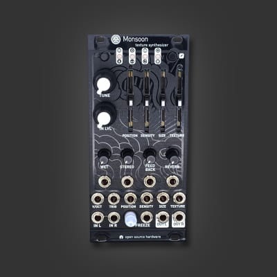 Monsoon - Mutable Instruments Clouds expanded in 12HP feat. texture print black Magpie Modular panel image 1