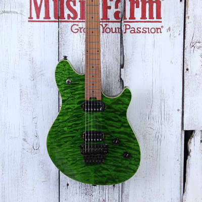 EVH Wolfgang WG Standard QM Electric Guitar Quilt Maple Top Transparent Green image 2