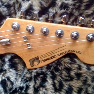Fernandes Stone Logo 70's Stratocaster 1970's style large headstock 1970's Two tone tobacco image 2