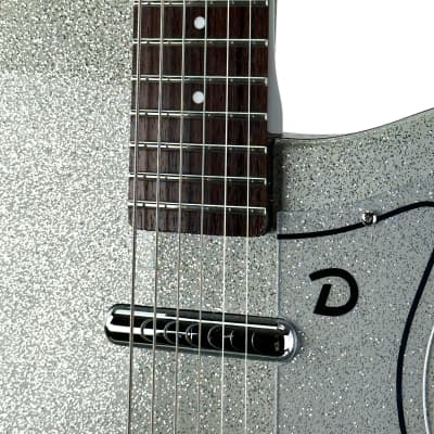 Danelectro Baritone Electric Guitar - Silver Metallic Flake image 4