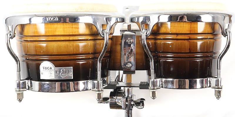 Toca Elite Pro Wood Bongos Natural Maple Fade w/ Stand