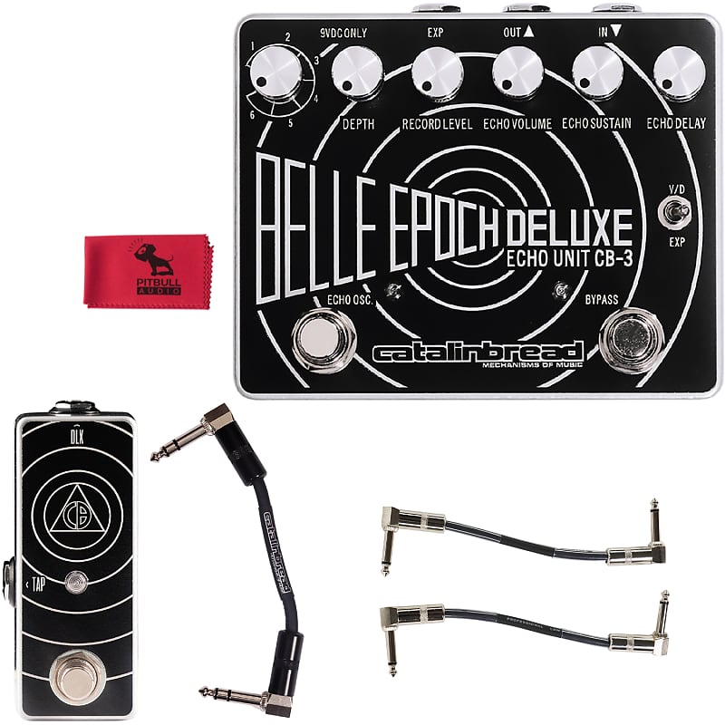 Catalinbread Belle Epoch Deluxe Black Silver Tape Echo Pedal w/ CB External  Tap