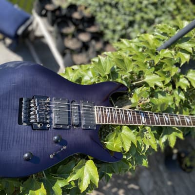 1999 ESP LTD M-350 Transparent Black Flame | Reverb