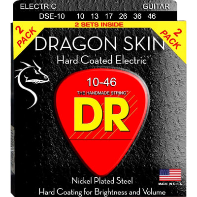 DR Strings Dragon Skin Clear Coated Electric Guitar Strings: Medium 10-46 (2-Pack) image 4