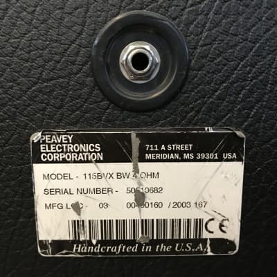 Peavey 115 BVX 400-Watt 1x15" Bass Speaker Cabinet 2000s - Black image 4