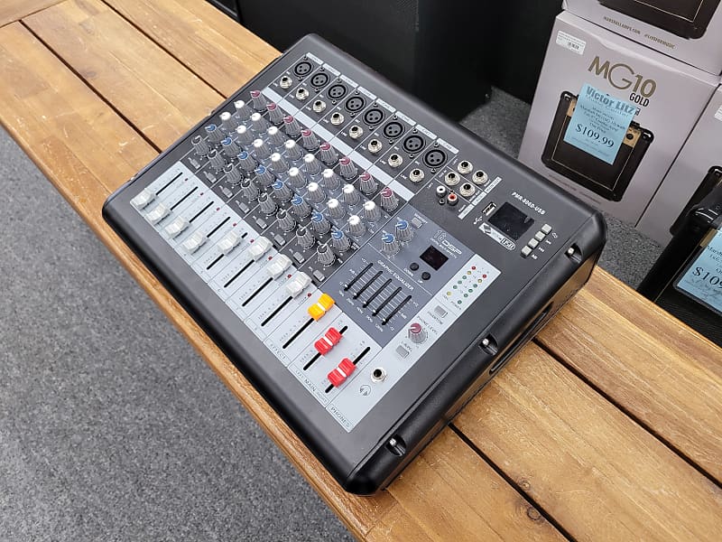 AW PMR-806D-USB 8 Channel Powered Mixer Black