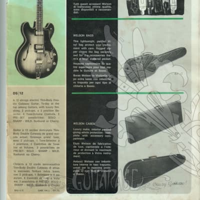 Italian Welson guitar, bass & accessoires catalog 1969 image 3