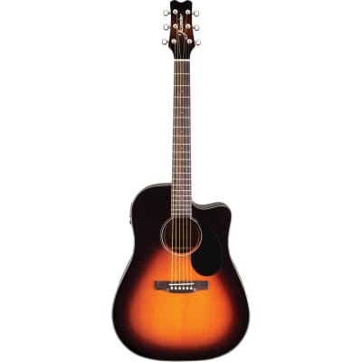 Jasmine JD39CE-SB Dreadnought Cutaway Spruce Top 6-String Acoustic-Electric Guitar w/Hardshell Case image 2