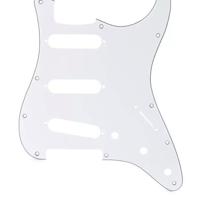 Genuine Fender H/S/S, 11-Hole Fat Strat/Stratocaster Pickguard, 3-Ply - WHITE image 1