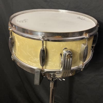 Rikki Rocket's Poison, Slingerland 5x14" Radio King Snare Drum 1951 - Marine Pearl image 16